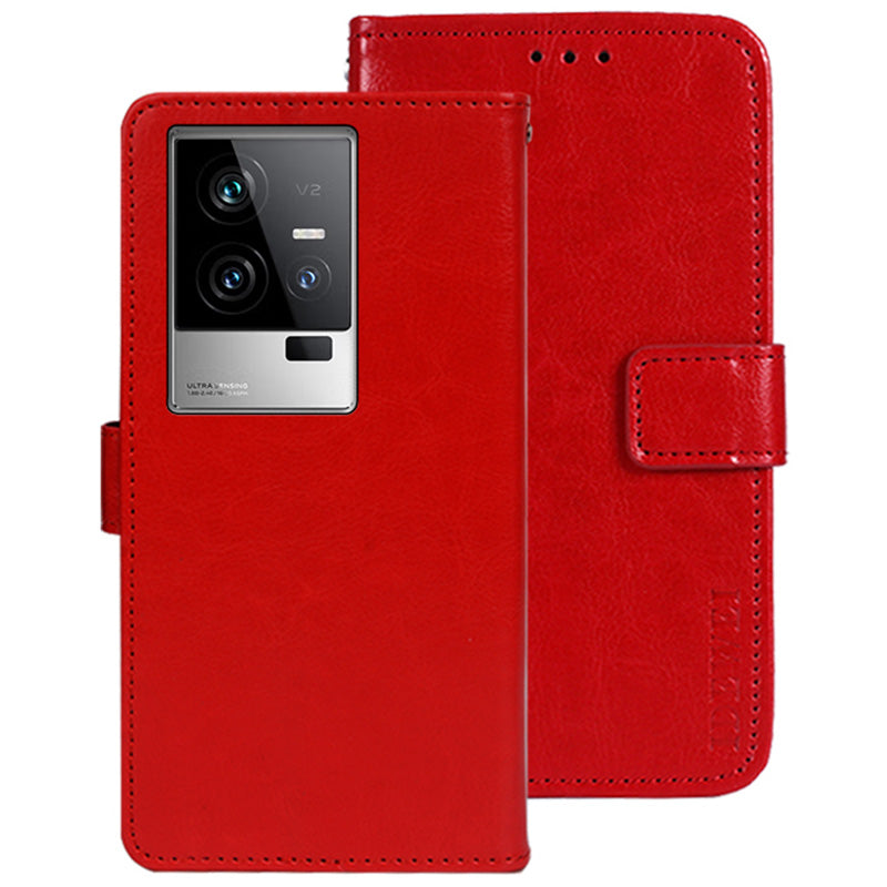 IDEWEI For vivo iQOO 11 5G Crazy Horse Texture Anti-scratch PU Leather Case Stand Wallet Magnetic Clasp Phone Cover