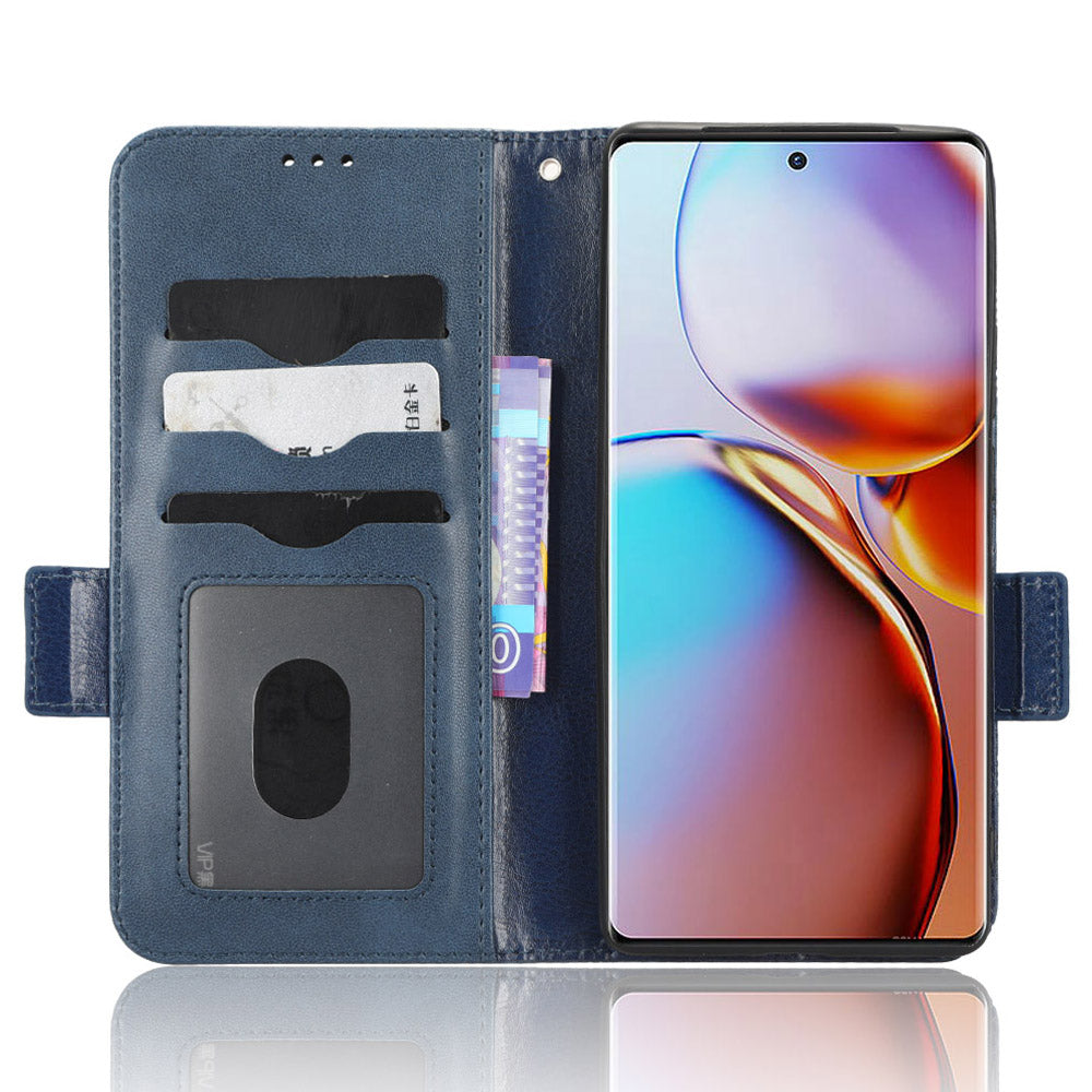 For Motorola Moto Edge 40 Pro 5G Moto X40 5G Imprinted Triangle Pattern Full Protection Stand Wallet Case PU Leather Folio Flip Protective Cover