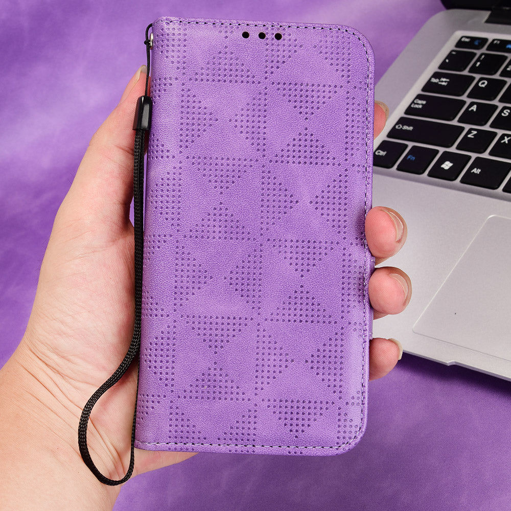 For Motorola Moto Edge 40 Pro 5G Moto X40 5G Imprinted Triangle Pattern Full Protection Stand Wallet Case PU Leather Folio Flip Protective Cover
