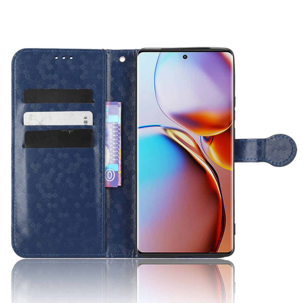 For Motorola Moto Edge 40 Pro 5G Moto X40 5G Dot Pattern Imprinted PU Leather Wallet Stand Case Full Protection Phone Cover with Strap