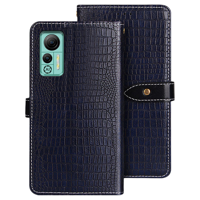 IDEWEI For Ulefone Note 14 Crocodile Texture PU Leather Wallet Case Magnetic Clasp Foldable Stand Cover