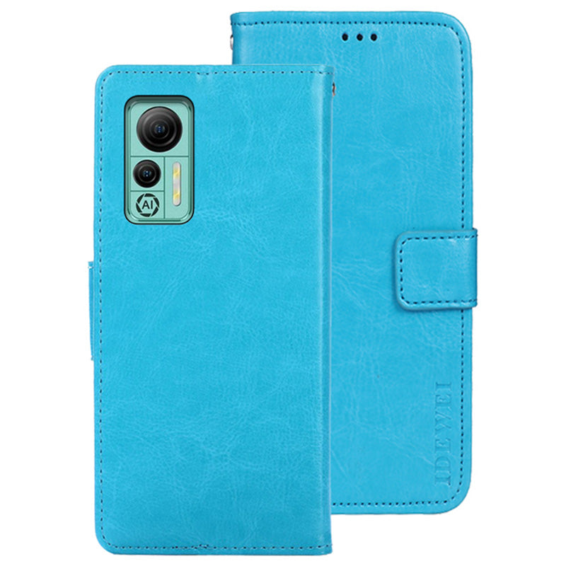 IDEWEI For Ulefone Note 14 Crazy Horse Texture PU Leather Phone Case Stand Wallet Full Protection Inner TPU Cover