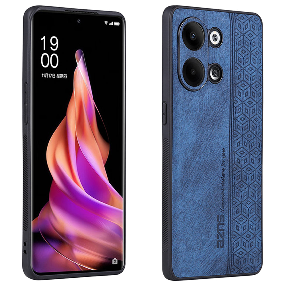 AZNS For Oppo Reno9 5G Imprinted Pattern Phone Case Anti-slip Scratch-resistant PU Leather Coated TPU Cover