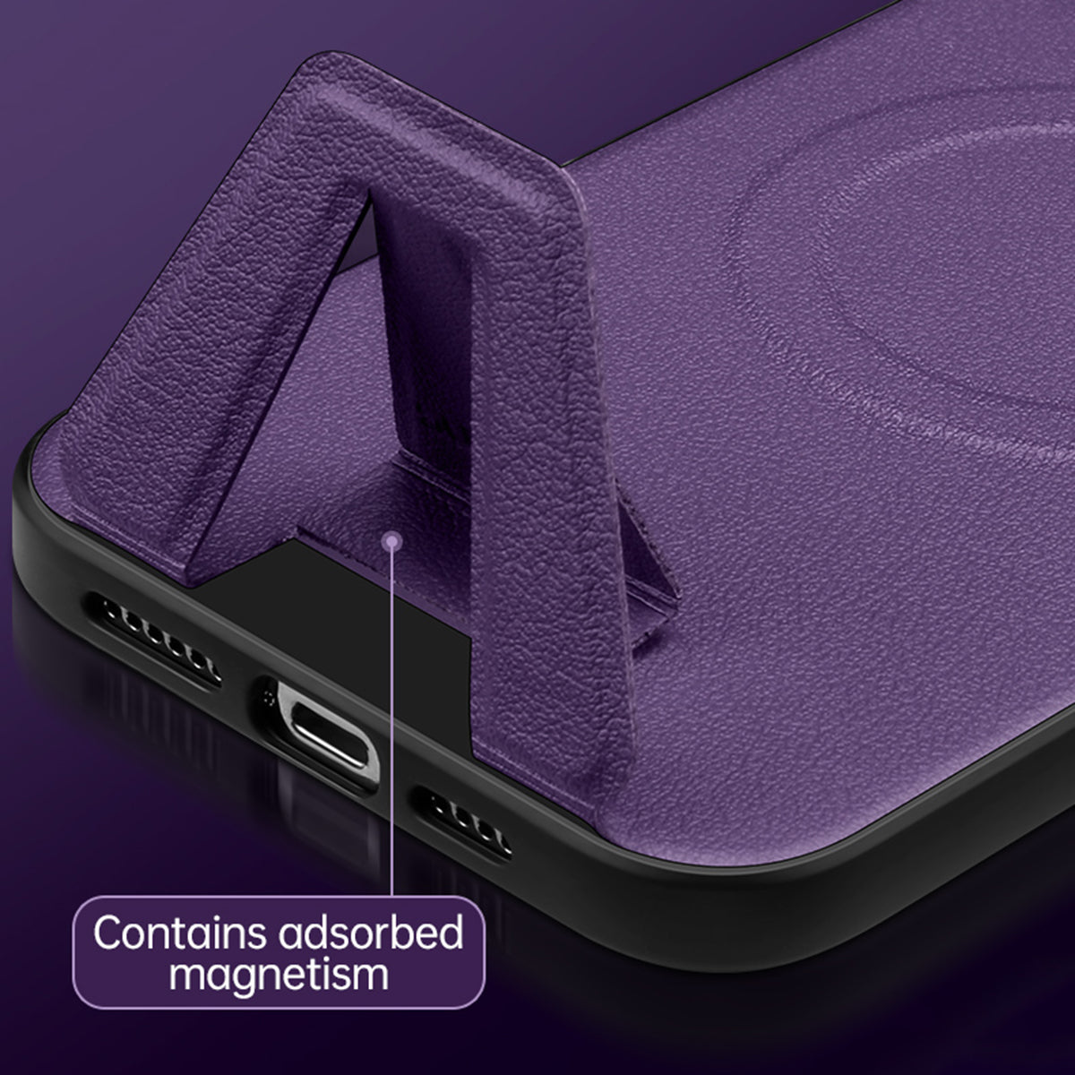 SULADA Star Series for iPhone 13 Pro 6.1 inch Kickstand Phone Case Compatible with MagSafe Anti-drop PU Leather Coated PC TPU Cover