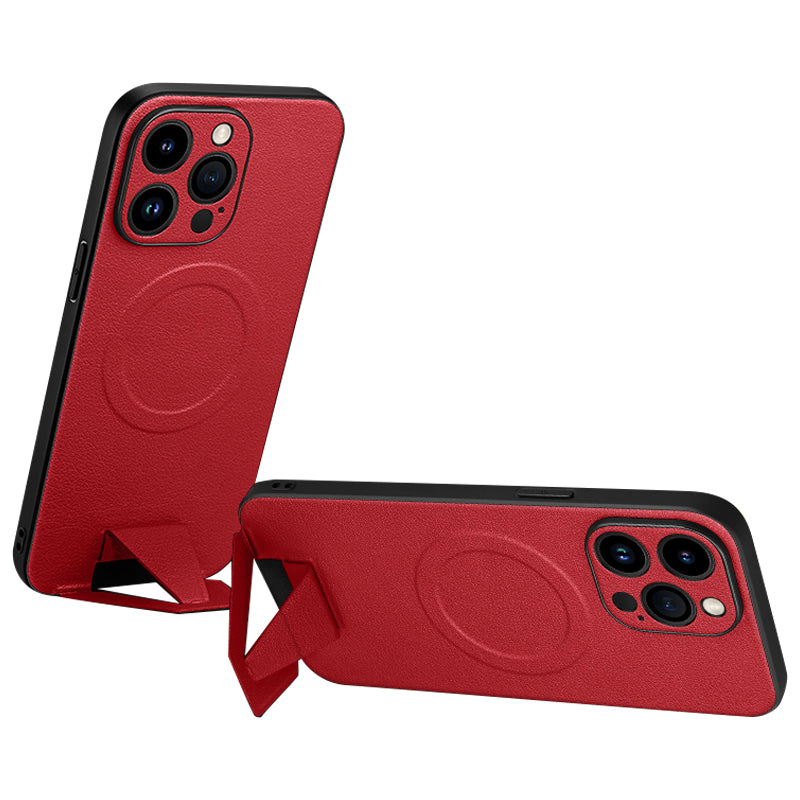 SULADA Star Series for iPhone 13 Pro 6.1 inch Kickstand Phone Case Compatible with MagSafe Anti-drop PU Leather Coated PC TPU Cover