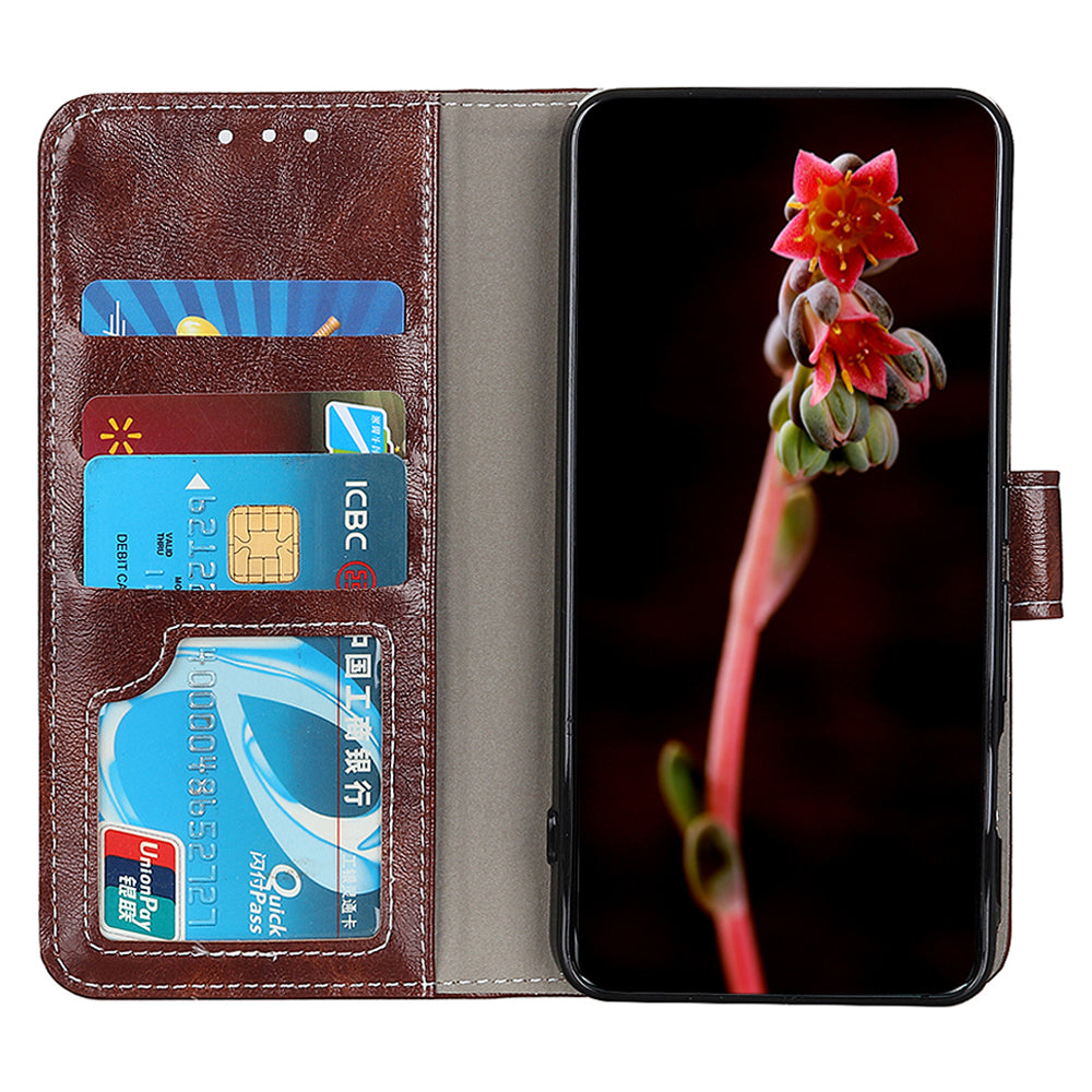 Anti-drop Phone Case for Xiaomi 13 5G Anti-scratch Flip Wallet Cover Foldable Stand PU Leather Retro Crazy Horse Texture Phone Shell