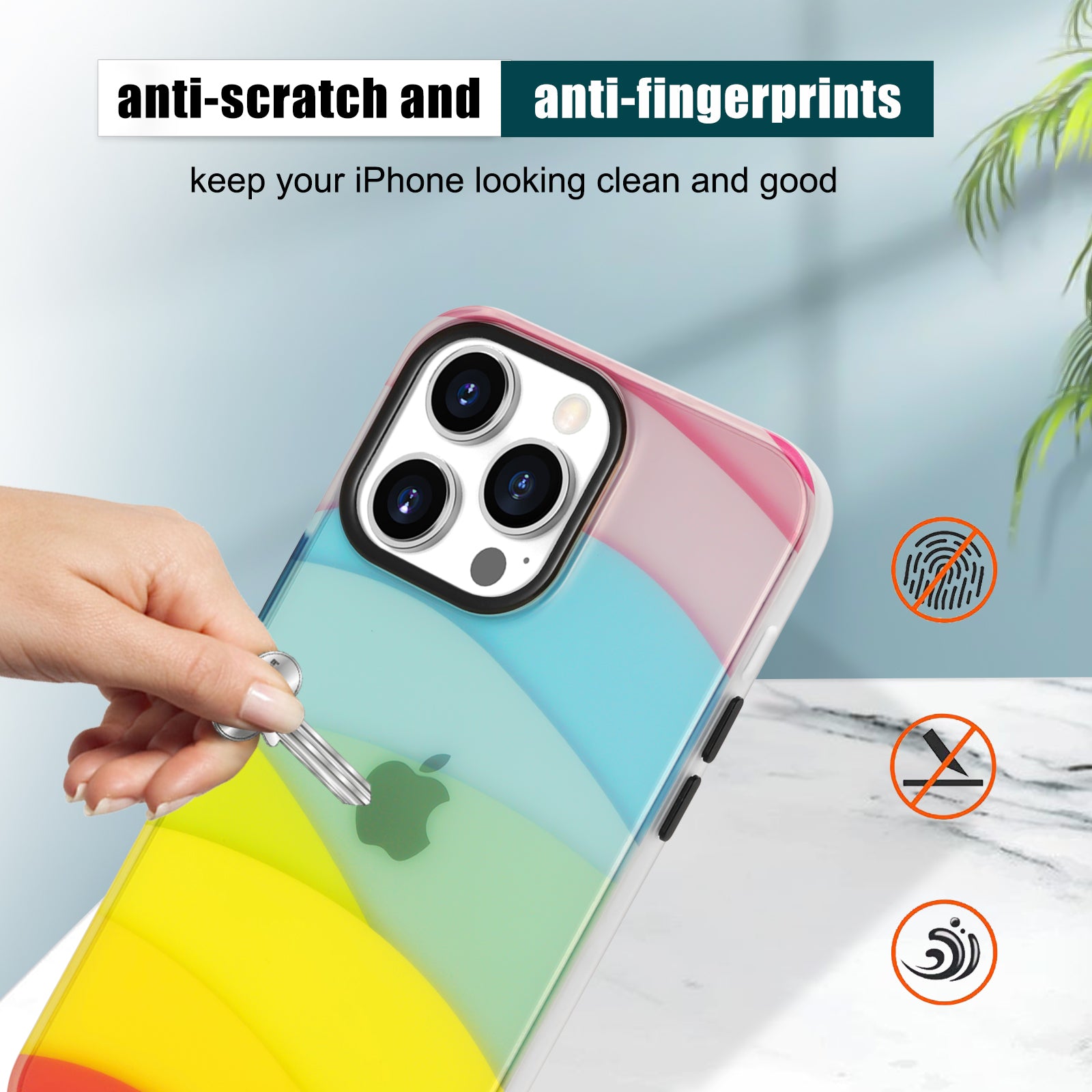 Pro iPhone 13 Pro 6,1palcový IML barevný vzor PC TPU Hybrid Cover Ochranný kryt na mobilní telefon proti poškrábání