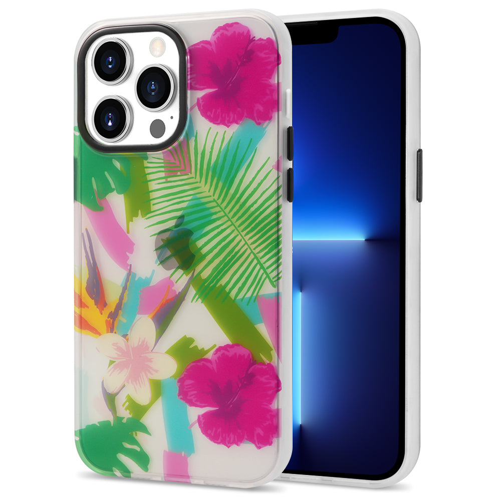 Pro iPhone 13 Pro 6,1palcový IML barevný vzor PC TPU Hybrid Cover Ochranný kryt na mobilní telefon proti poškrábání