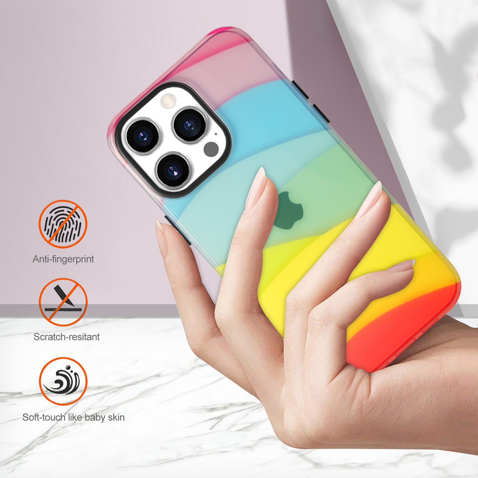 Pro iPhone 13 Pro 6,1palcový IML barevný vzor PC TPU Hybrid Cover Ochranný kryt na mobilní telefon proti poškrábání