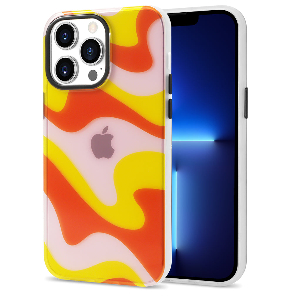 Pro iPhone 13 Pro 6,1palcový IML barevný vzor PC TPU Hybrid Cover Ochranný kryt na mobilní telefon proti poškrábání