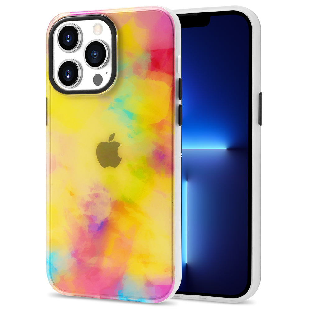 Pro iPhone 13 Pro 6,1palcový IML barevný vzor PC TPU Hybrid Cover Ochranný kryt na mobilní telefon proti poškrábání