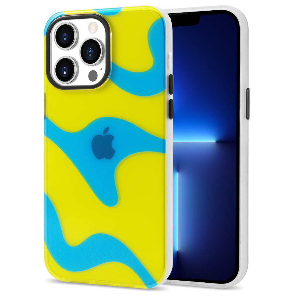 Pro iPhone 13 Pro 6,1palcový IML barevný vzor PC TPU Hybrid Cover Ochranný kryt na mobilní telefon proti poškrábání