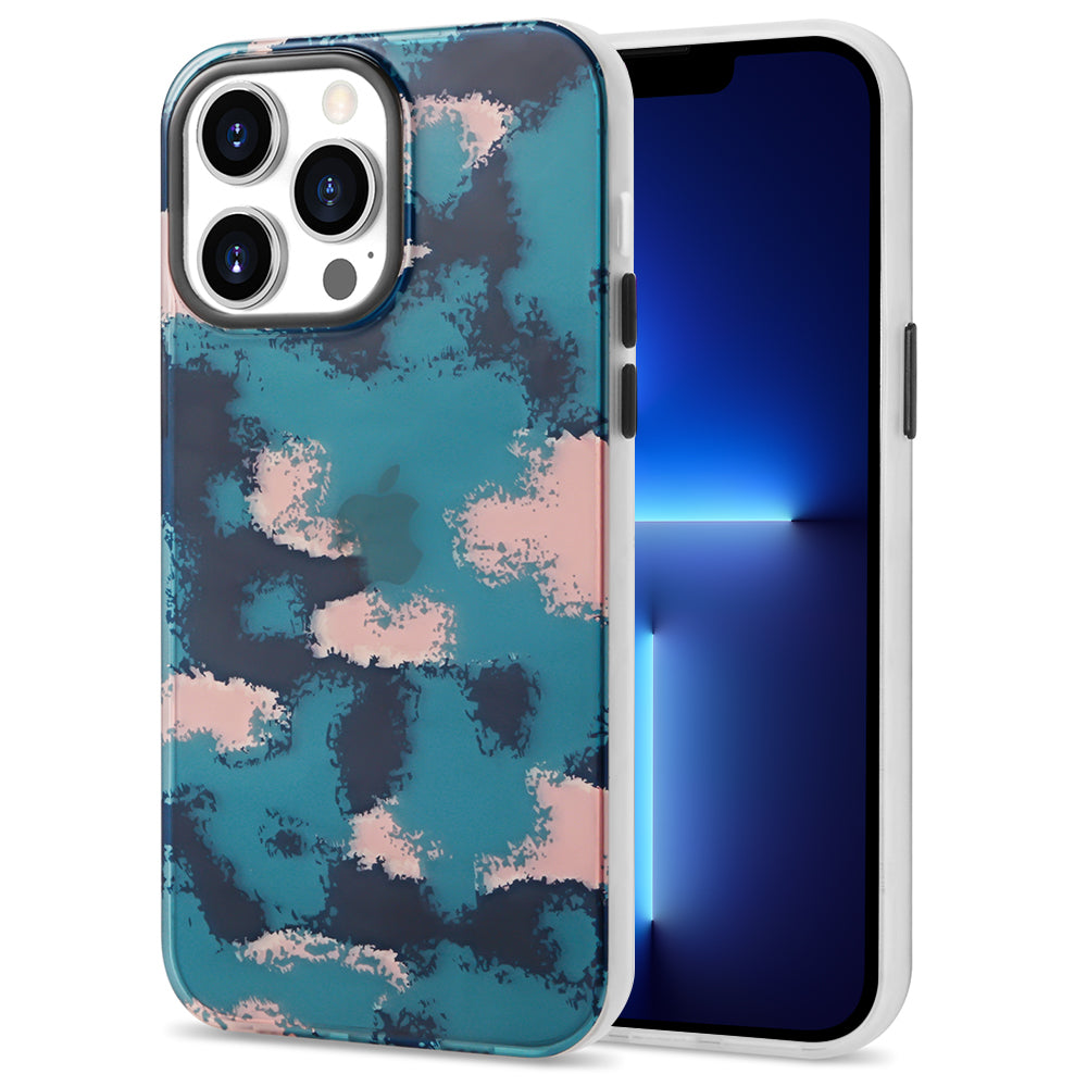 For iPhone 13 Pro Max 6.7 inch IML Colorful Pattern Anti-drop Phone Case PC TPU Protective Cover