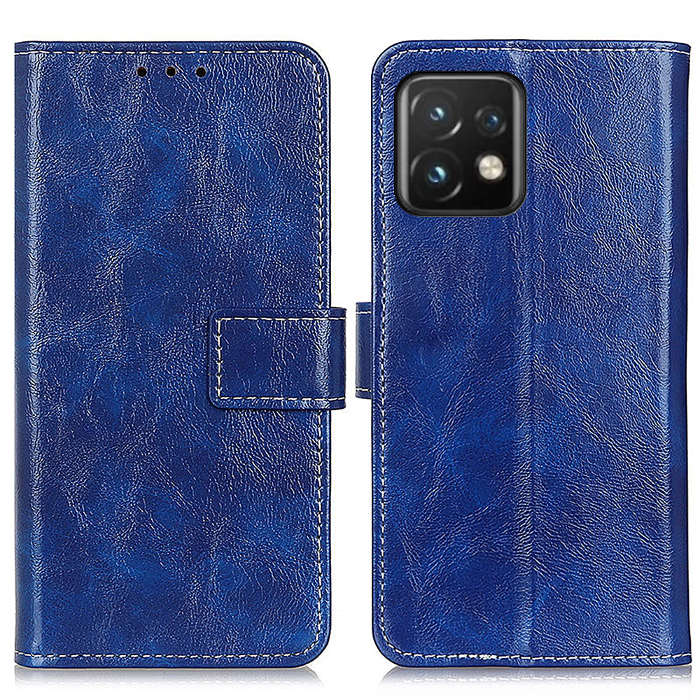 For Motorola Moto Edge 40 Pro 5G Moto X40 5G Anti-fall Flip Phone Cover Stand Wallet PU Leather Retro Crazy Horse Texture Phone Case