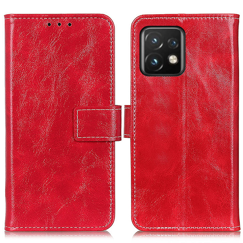 For Motorola Moto Edge 40 Pro 5G Moto X40 5G Anti-fall Flip Phone Cover Stand Wallet PU Leather Retro Crazy Horse Texture Phone Case