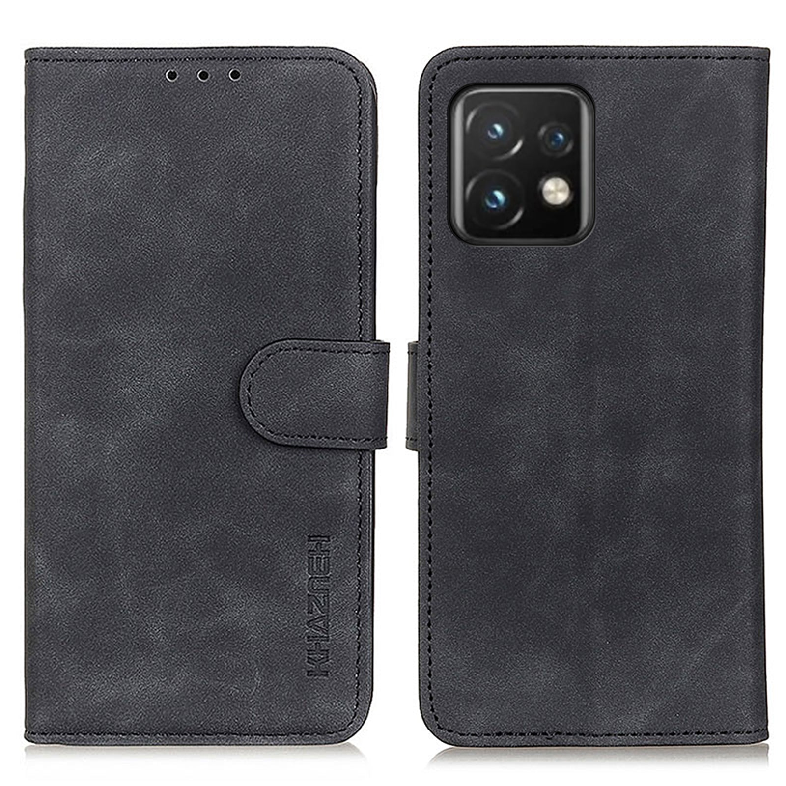 KHAZNEH For Motorola Moto Edge 40 Pro 5G Moto X40 5G Anti-fall Phone Wallet Case Foldable Stand Retro Texture PU Leather Inner TPU Protective Phone Cover