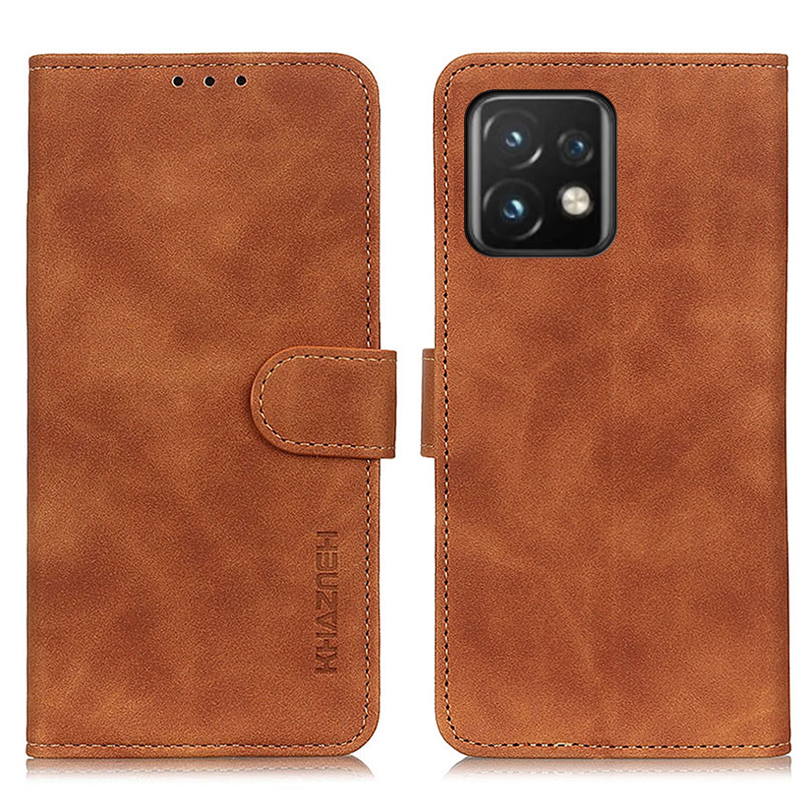 KHAZNEH For Motorola Moto Edge 40 Pro 5G Moto X40 5G Anti-fall Phone Wallet Case Foldable Stand Retro Texture PU Leather Inner TPU Protective Phone Cover