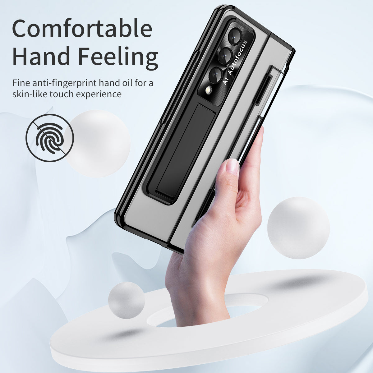 Gennemsigtigt telefoncover til Samsung Galaxy Z Fold4 5G Kickstand Galvanisering Ridsefast pc-cover med hærdet glasfilm og stylus