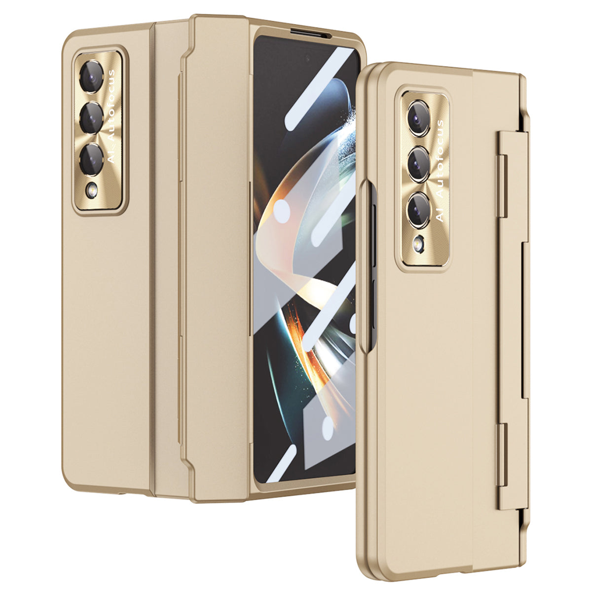 For Samsung Galaxy Z Fold4 5G Anti-scratch Phone Case Had PC Protective Phone Back Cover with Screen Fim Support Wireless Charging