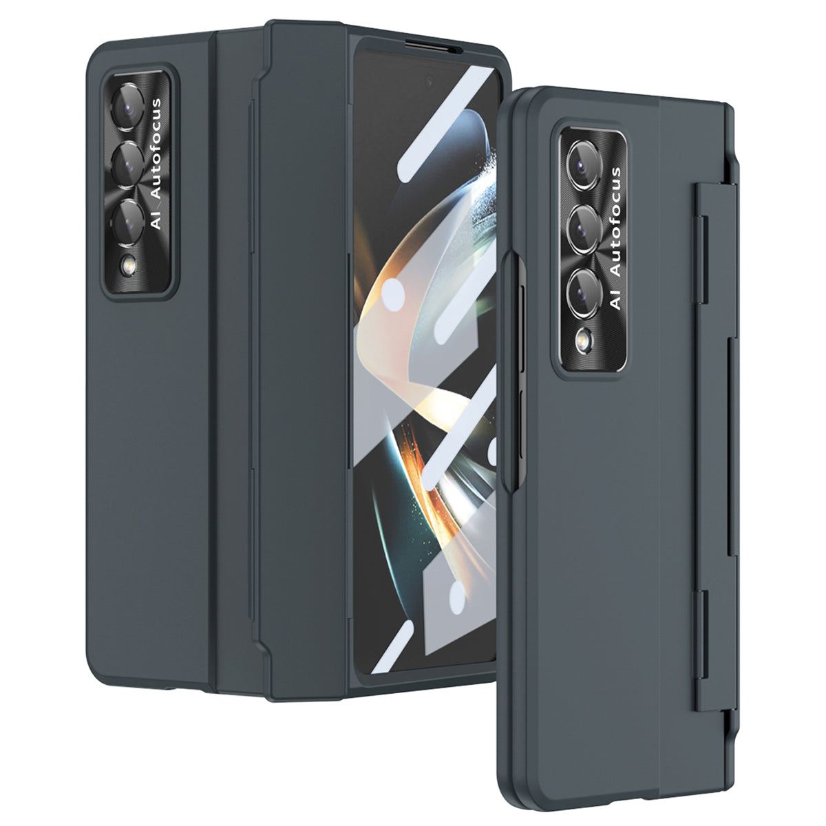 For Samsung Galaxy Z Fold4 5G Anti-scratch Phone Case Had PC Protective Phone Back Cover with Screen Fim Support Wireless Charging