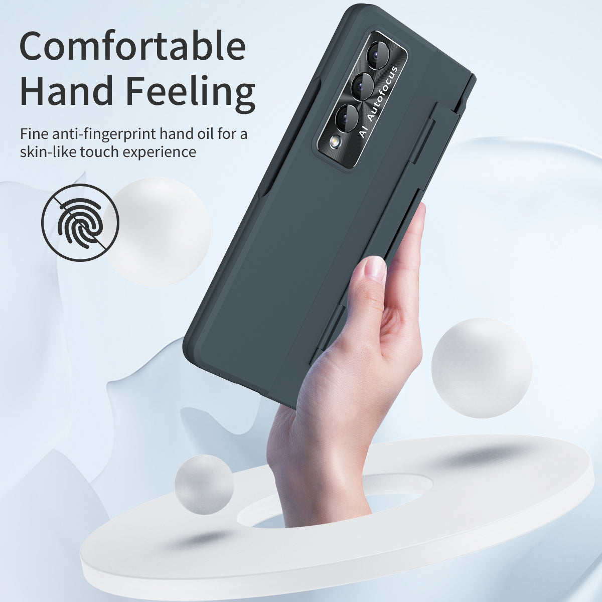 For Samsung Galaxy Z Fold4 5G Anti-scratch Phone Case Had PC Protective Phone Back Cover with Screen Fim Support Wireless Charging