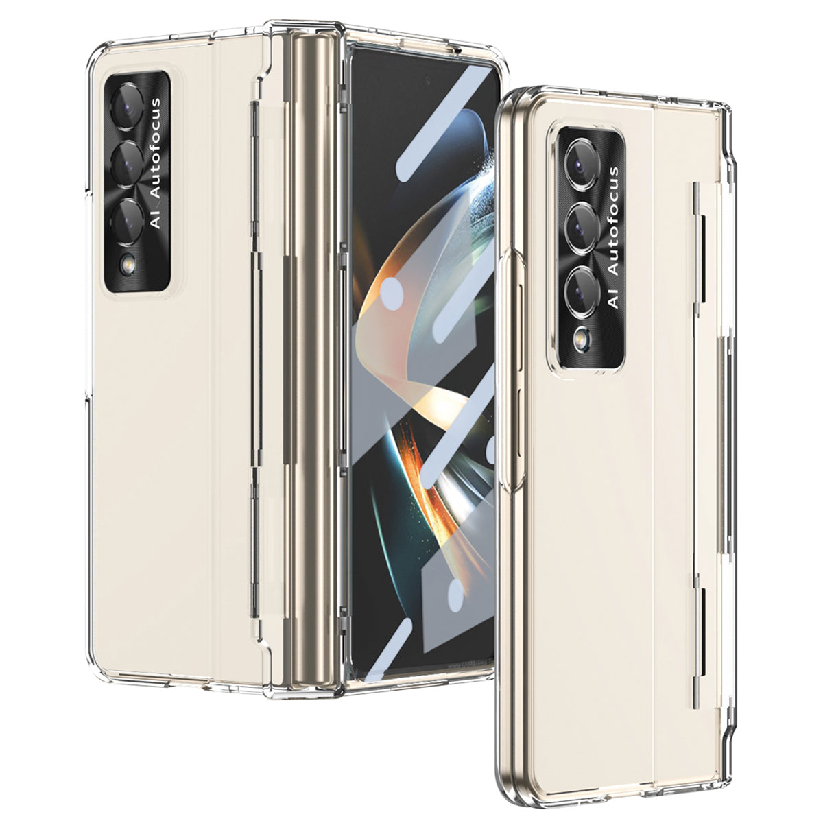 For Samsung Galaxy Z Fold4 5G Anti-scratch Phone Case Had PC Protective Phone Back Cover with Screen Fim Support Wireless Charging