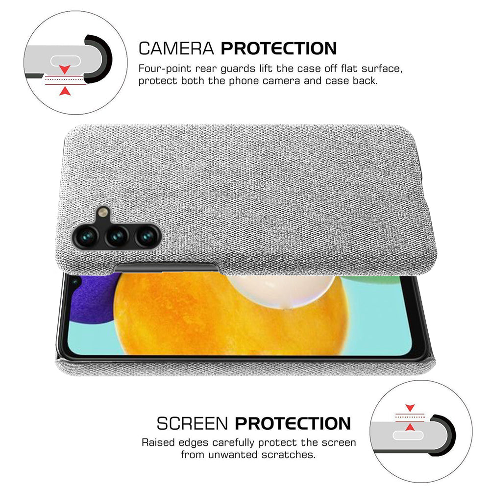 Pro Samsung Galaxy A14 5G pouzdro na smartphone Jednobarevný pevný PC látkový kryt na telefon odolný proti poškrábání