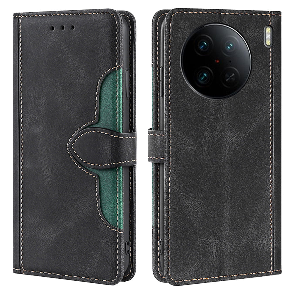 For vivo X90 Pro 5G Straw Hat Pattern PU Leather Stand Case Skin-touch Feeling Magnetic Clasp Wallet Phone Cover
