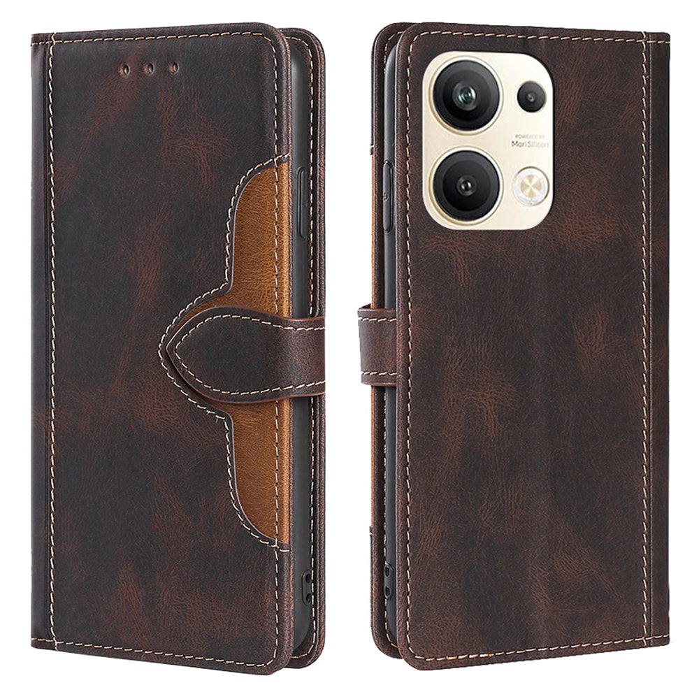 For Oppo Reno9 Pro 5G Straw Hat Pattern Skin-touch PU Leather Phone Case Skin-touch Flip Folio Cover with Stand Wallet