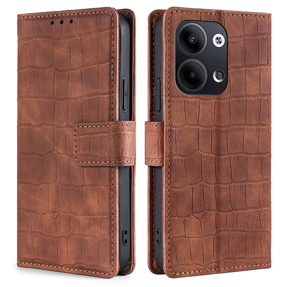 For Oppo Reno9 Pro 5G Reno9 5G Crocodile Texture Wallet Stand Full Protection Phone Case Skin-touch Feeling PU Leather Flip Phone Cover