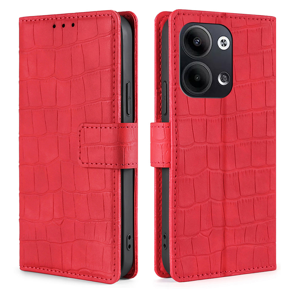 For Oppo Reno9 Pro 5G Reno9 5G Crocodile Texture Wallet Stand Full Protection Phone Case Skin-touch Feeling PU Leather Flip Phone Cover