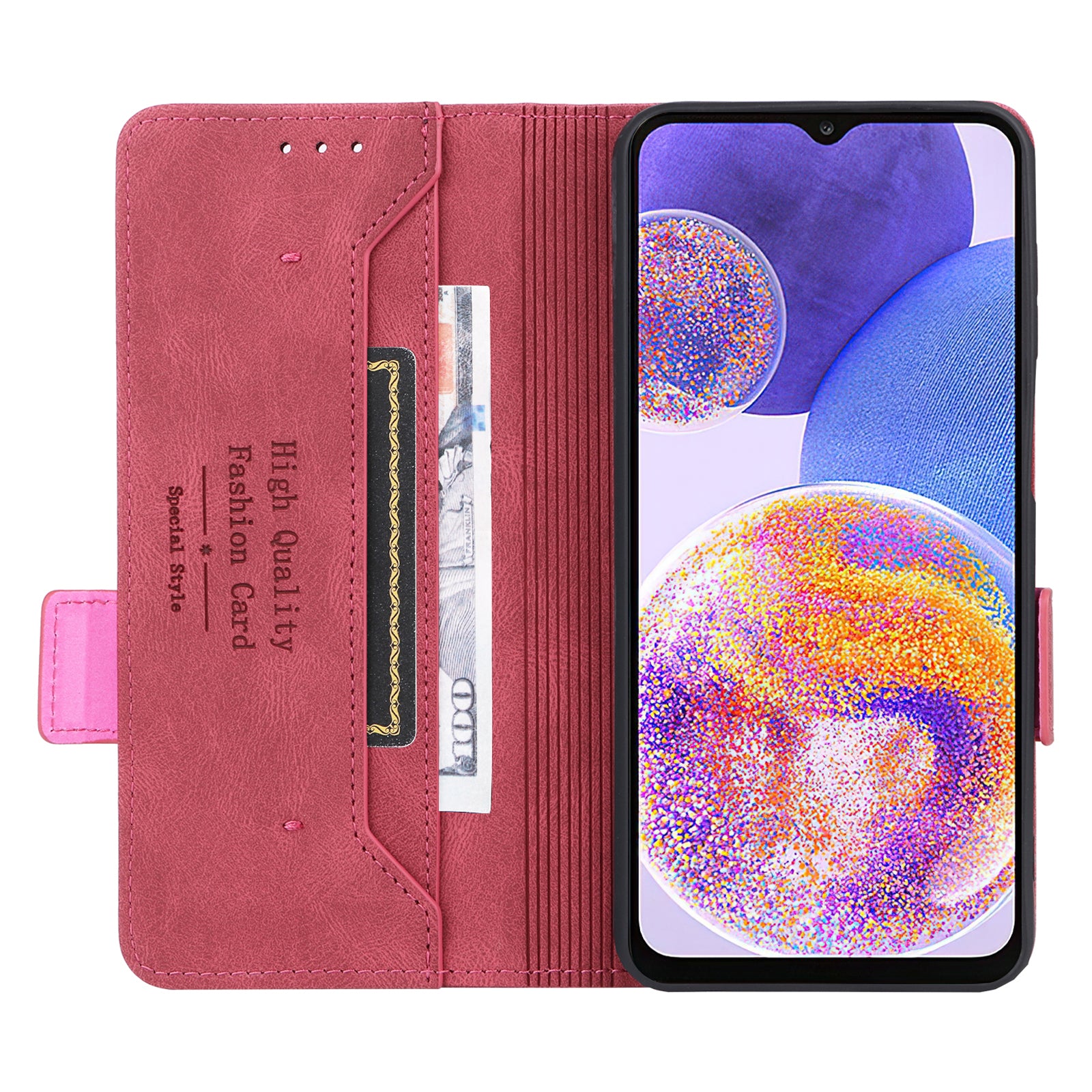 Shockproof Phone Cover For Samsung Galaxy A23 5G (Global Version) Hardware Decor Dual Magnetic Clasp Wallet Stand PU Leather Phone Case