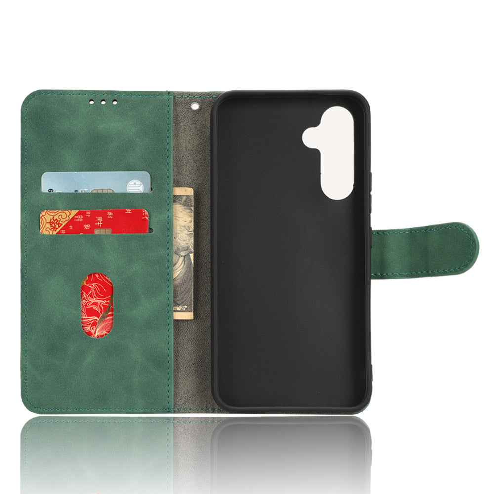 For Samsung Galaxy A34 5G Shockproof Phone Case Skin-touch Feeling Cell Phone Cover Stand Wallet with Wrist Strap