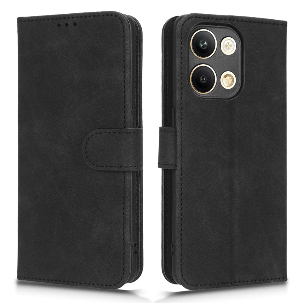 For Oppo Reno9 Pro 5G Reno9 5G Skin-touch Feeling PU Leather Flip Phone Wallet Case Magnetic Clasp Cell Phone Cover Stand with Wrist Strap