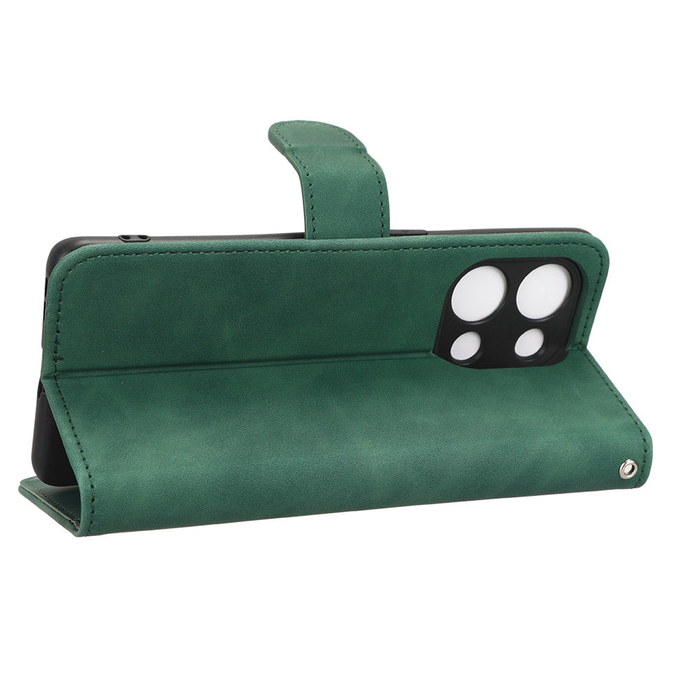 For Oppo Reno9 Pro 5G Reno9 5G Skin-touch Feeling PU Leather Flip Phone Wallet Case Magnetic Clasp Cell Phone Cover Stand with Wrist Strap