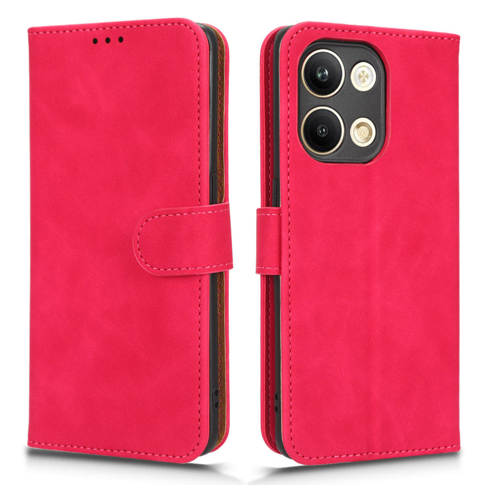 For Oppo Reno9 Pro 5G Reno9 5G Skin-touch Feeling PU Leather Flip Phone Wallet Case Magnetic Clasp Cell Phone Cover Stand with Wrist Strap