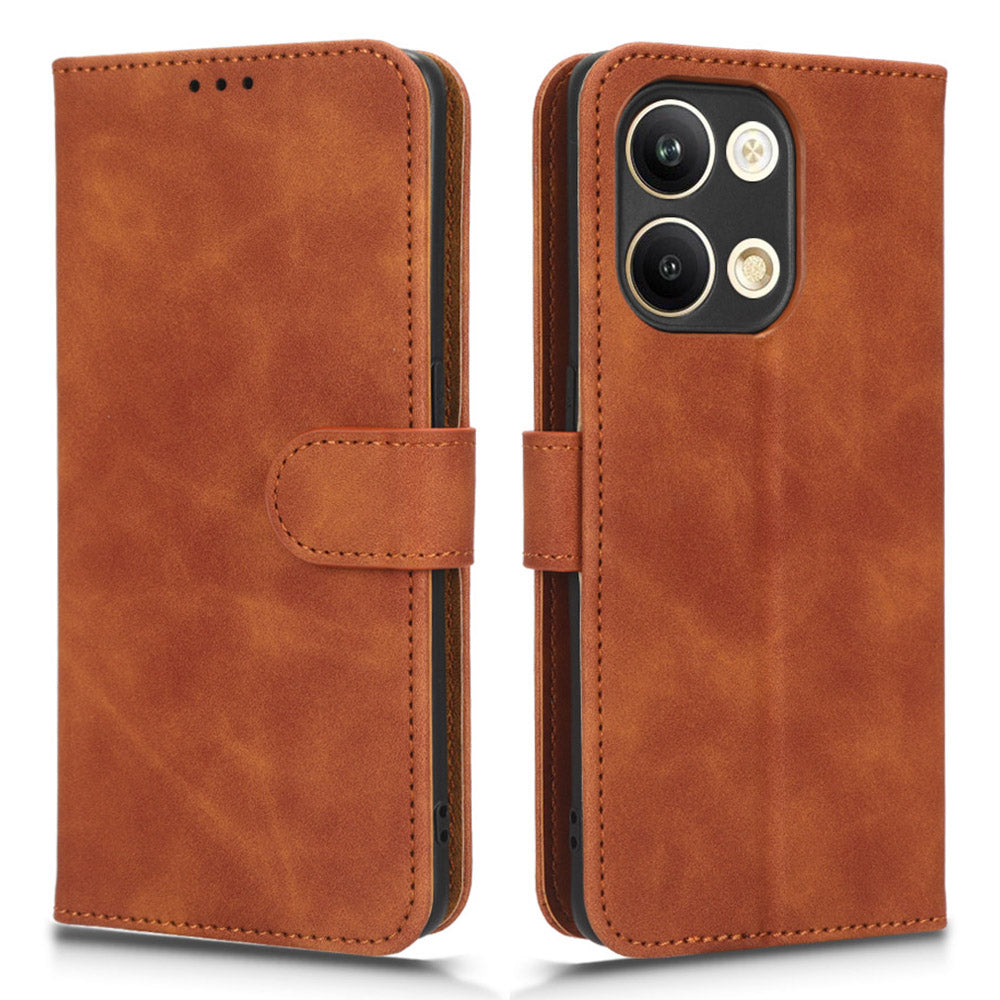 For Oppo Reno9 Pro 5G Reno9 5G Skin-touch Feeling PU Leather Flip Phone Wallet Case Magnetic Clasp Cell Phone Cover Stand with Wrist Strap