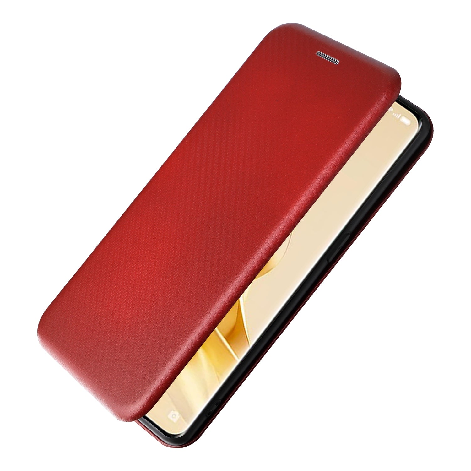 For Oppo Reno9 Pro 5G Magnetic Phone Cover Carbon Fiber Texture PU Leather Protective Phone Case Card Slot Stand