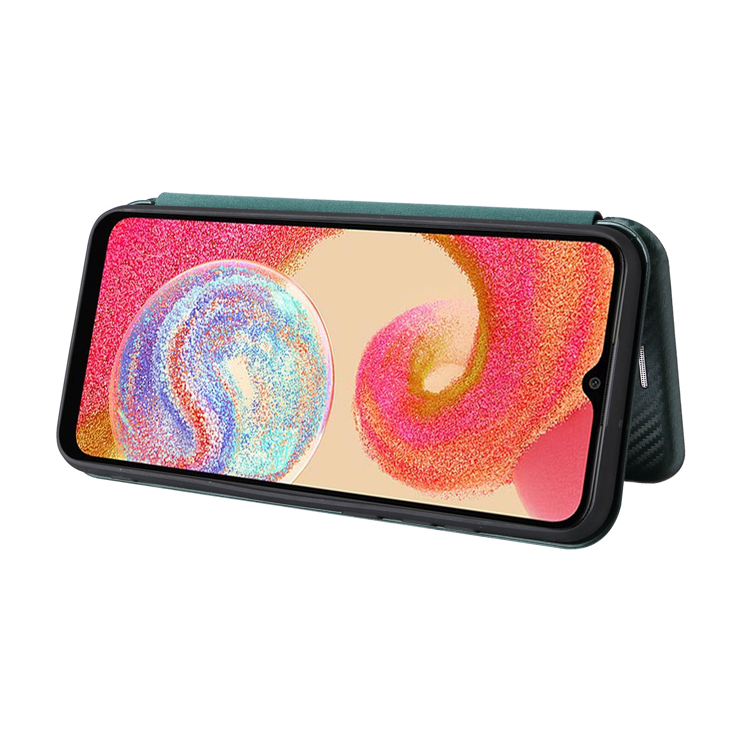 For Samsung Galaxy A04e 4G F04 4G M04 4G Carbon Fiber Texture Magnetic PU Leather Phone Case Card Slot Stand Full Protection Phone Flip Cover
