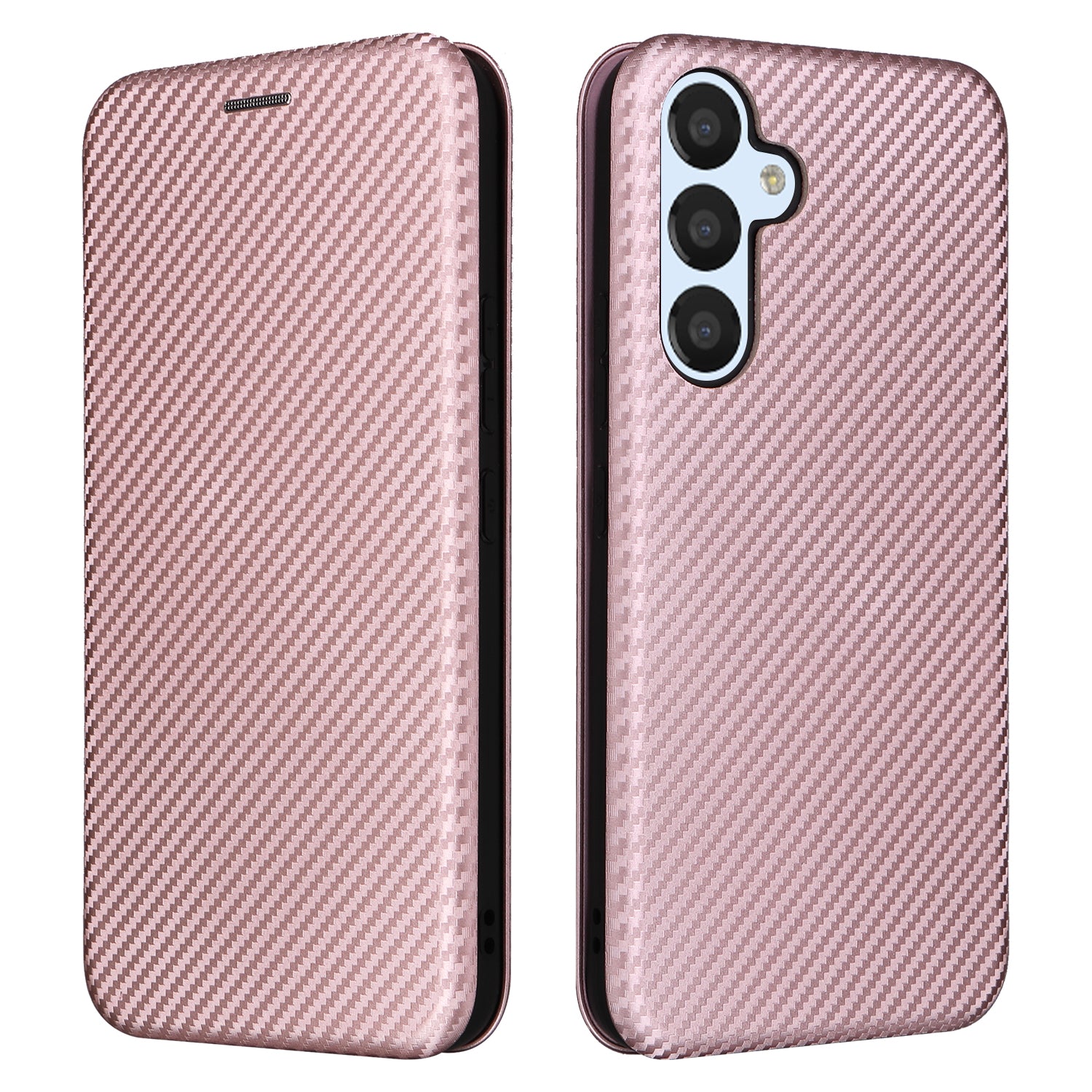 For Samsung Galaxy A54 5G Carbon Fiber Texture Magnetic PU Leather Anti-scratch Phone Case Stand Drop-proof Mobile Phone Cover with Card Slot