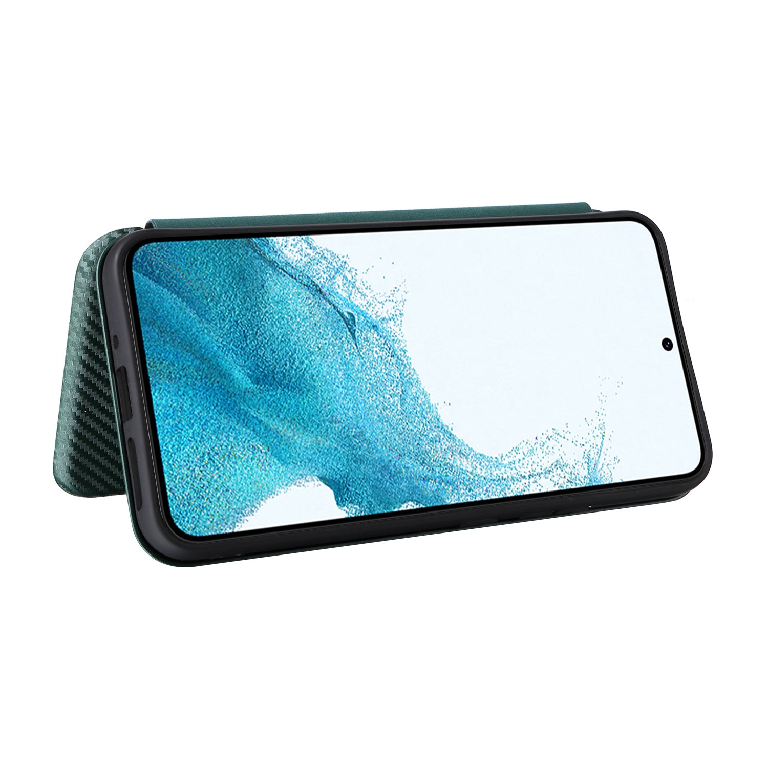 For Samsung Galaxy A54 5G Carbon Fiber Texture Magnetic PU Leather Anti-scratch Phone Case Stand Drop-proof Mobile Phone Cover with Card Slot