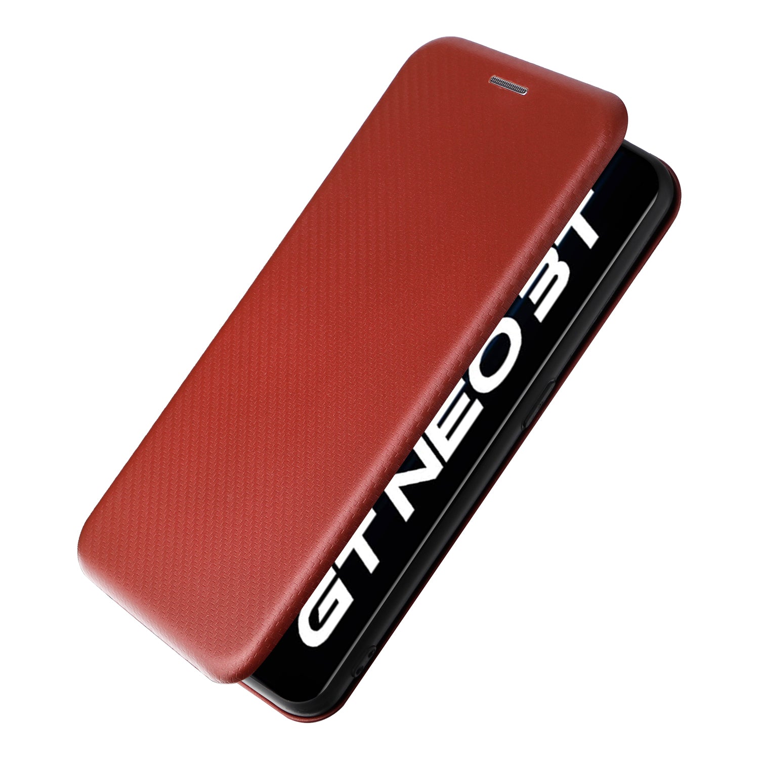 Magnetic Auto-absorbed Phone Case for Realme GT Neo 3T 5G Realme GT Neo2 5G Carbon Fiber Texture PU Leather Card Slot Stand Flip Cover