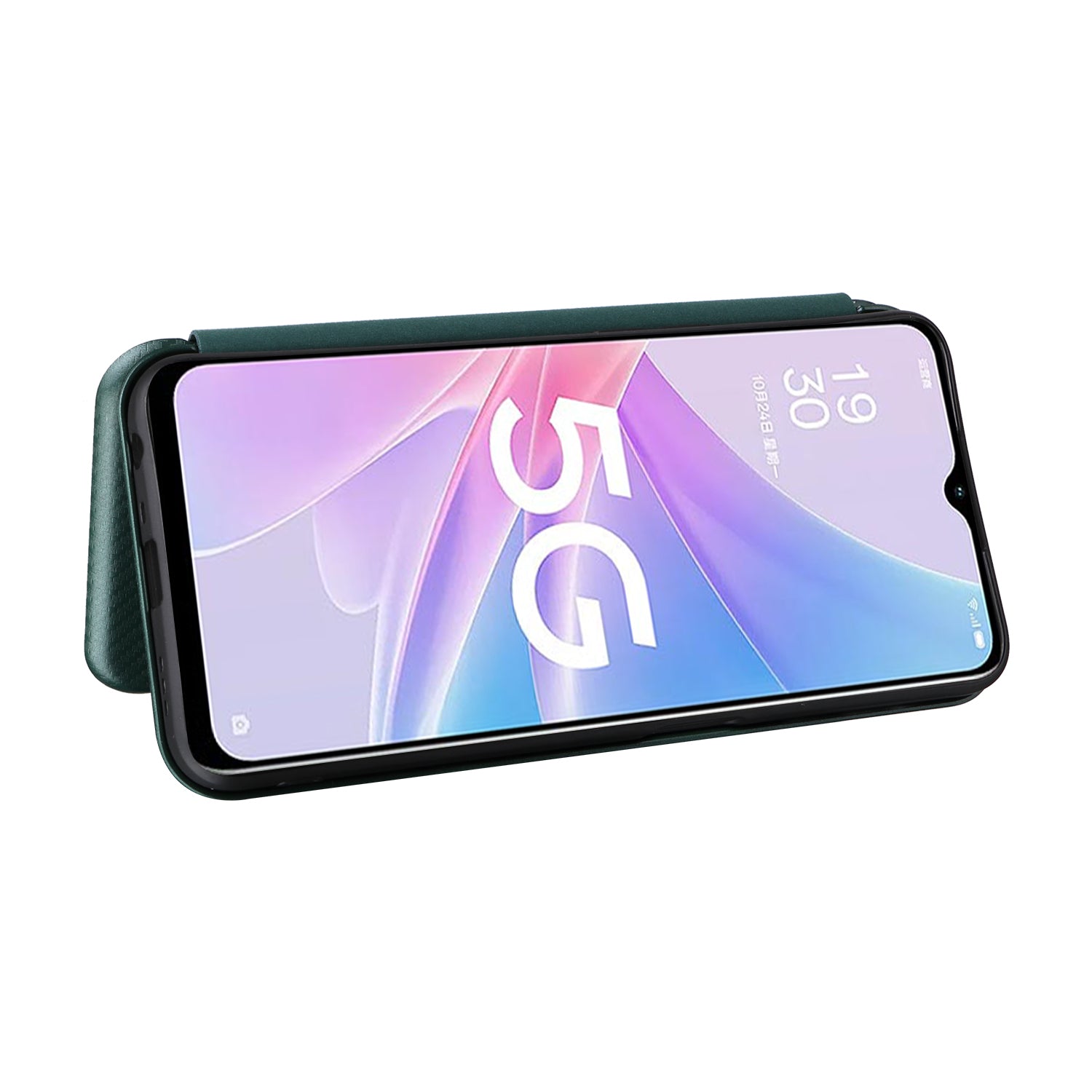 For Oppo A58 5G Magnetic Auto-absorbed Carbon Fiber Texture PU Leather Phone Case Card Slot Stand Flip Cover