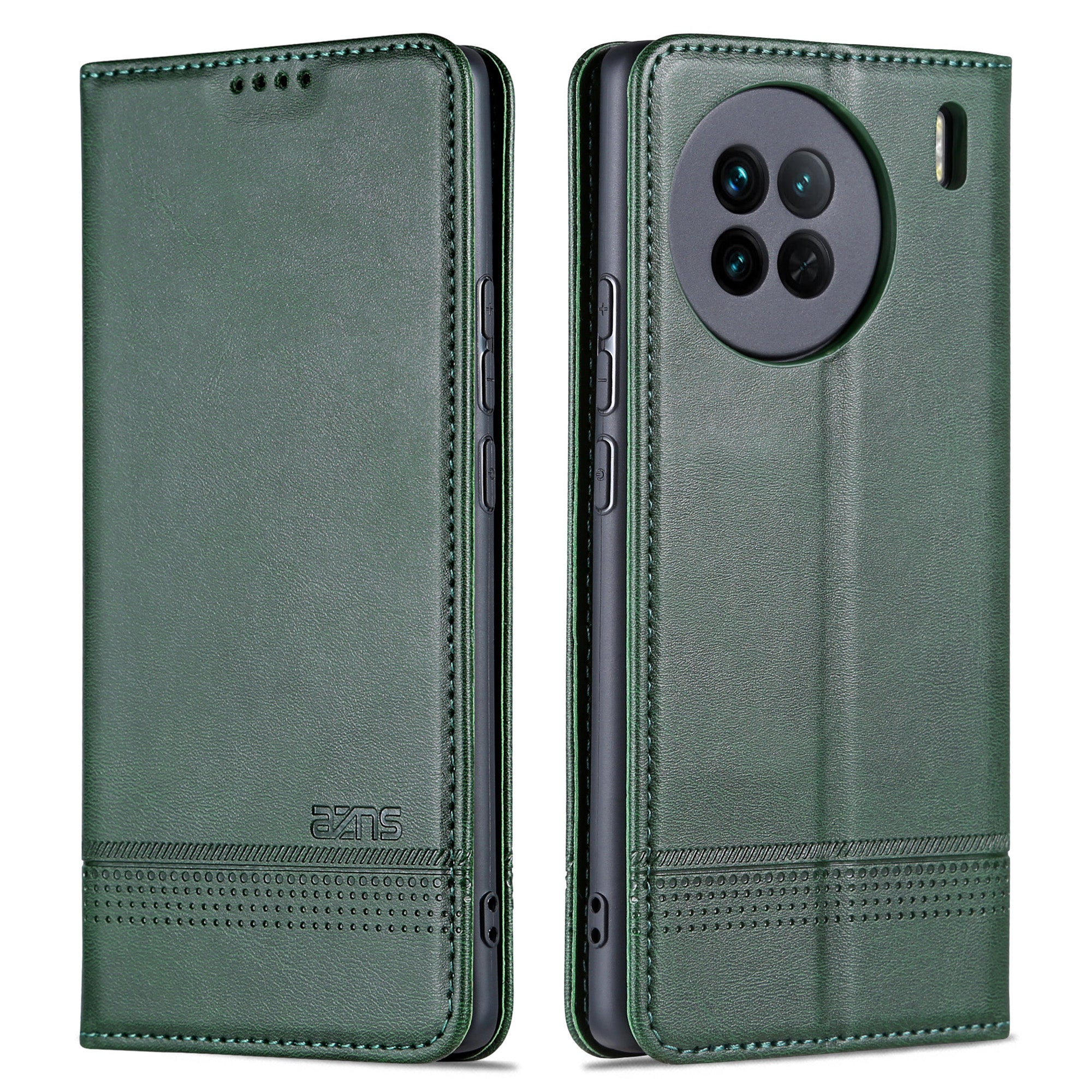 AZNS For vivo X90 5G Cowhide Texture PU Leather Wallet Full Protection Phone Case Stand Magnetic Auto Closure Flip Phone Cover