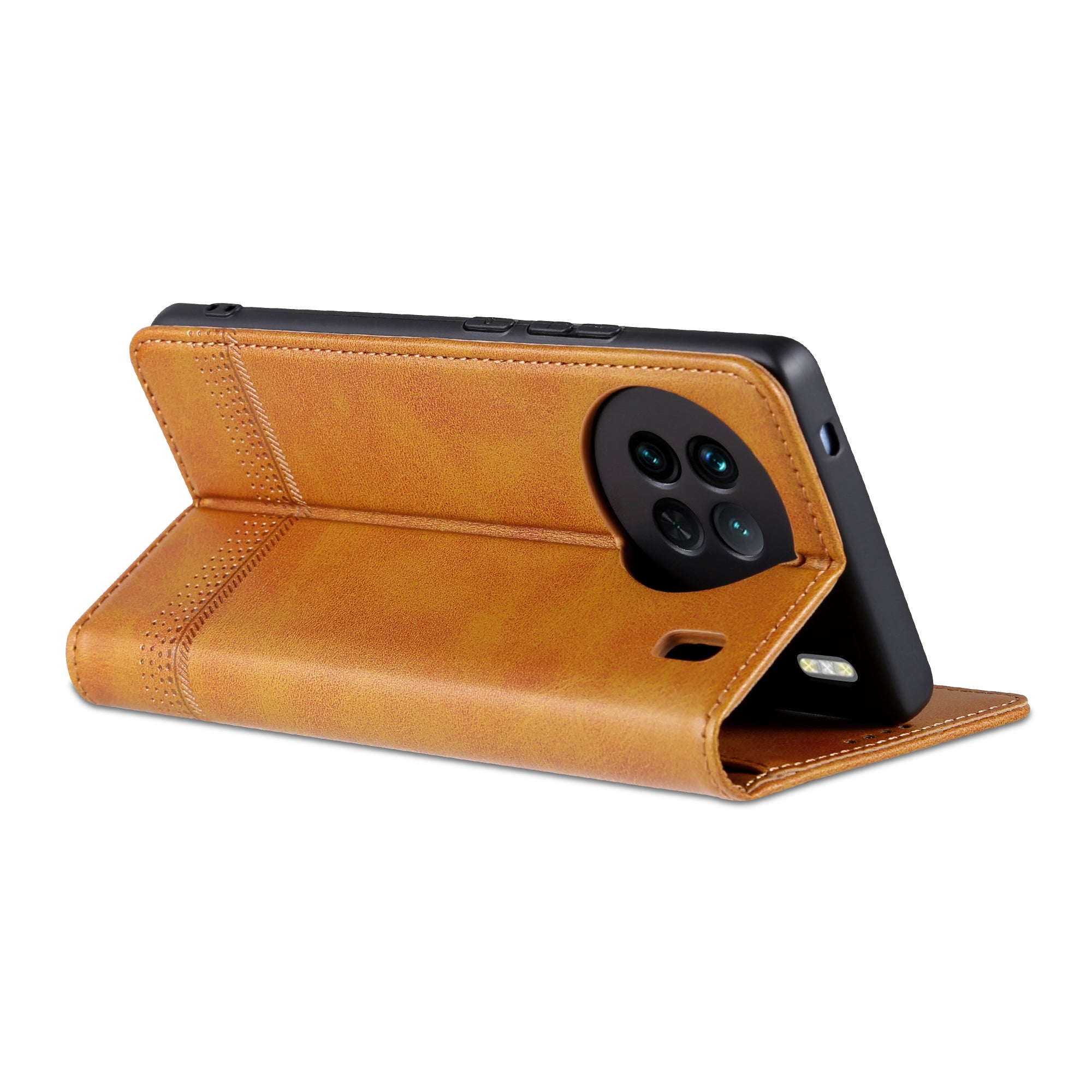 AZNS For vivo X90 5G Cowhide Texture PU Leather Wallet Full Protection Phone Case Stand Magnetic Auto Closure Flip Phone Cover