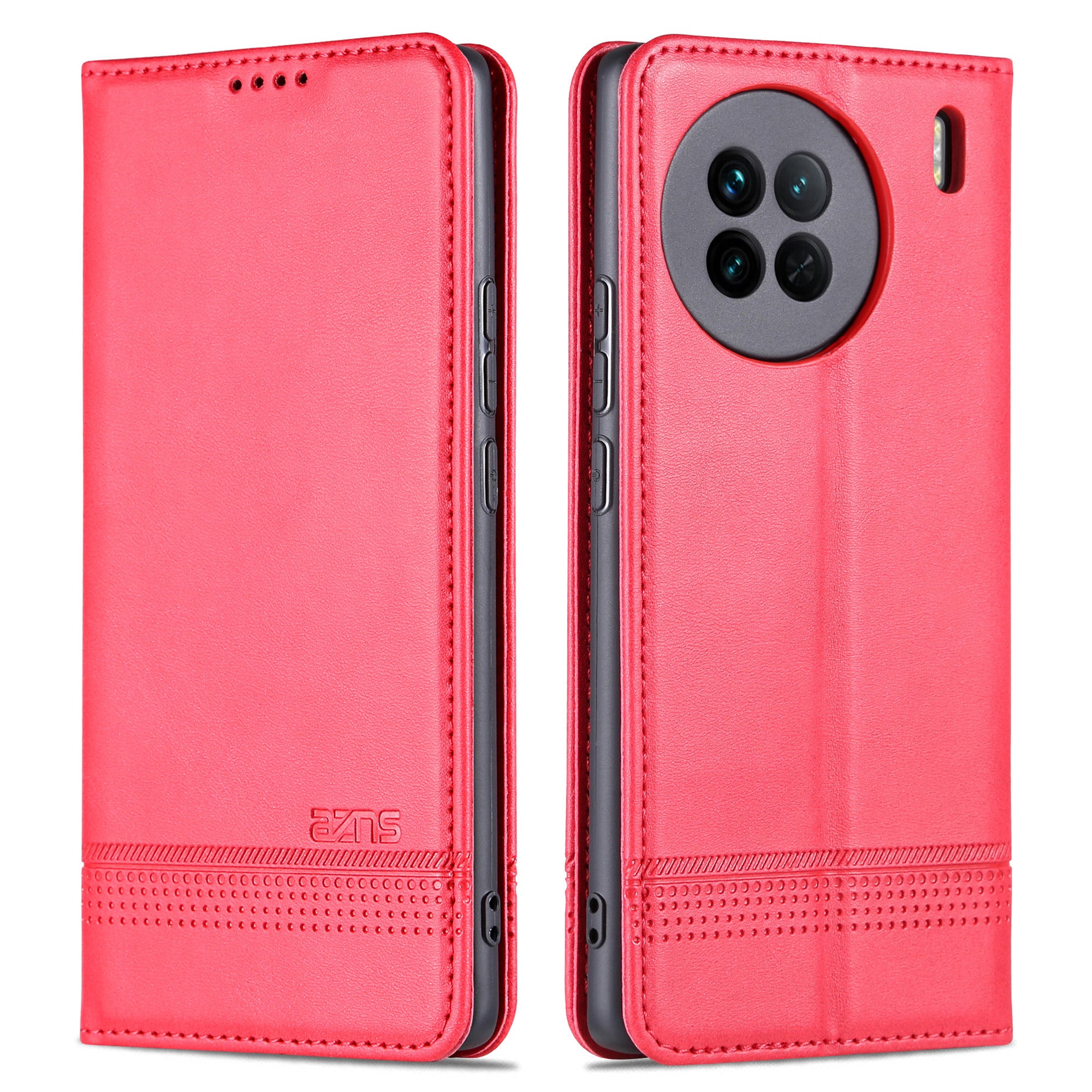 AZNS For vivo X90 5G Cowhide Texture PU Leather Wallet Full Protection Phone Case Stand Magnetic Auto Closure Flip Phone Cover