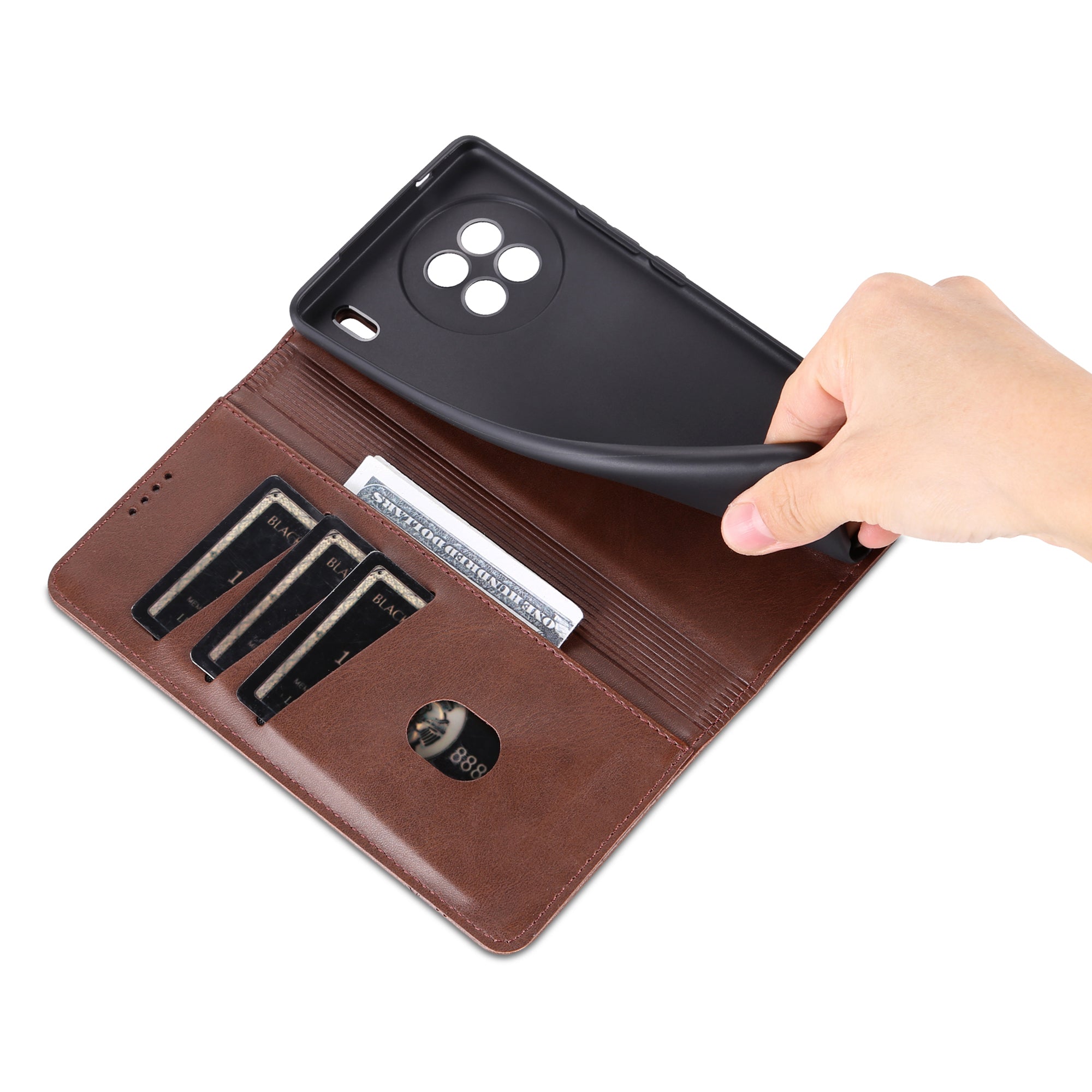 AZNS For vivo X90 5G Cowhide Texture PU Leather Wallet Full Protection Phone Case Stand Magnetic Auto Closure Flip Phone Cover