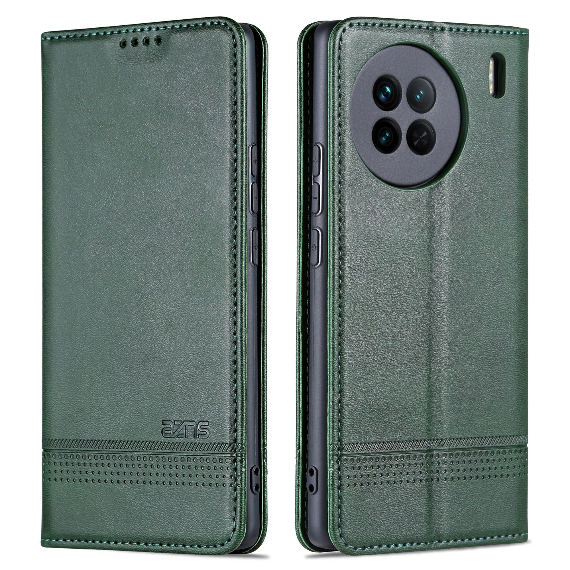AZNS For vivo X90 Pro 5G Cowhide Texture Phone Case Stand Wallet PU Leather Magnetic Auto-absorbed Scratch-resistant Folio Flip Phone Cover