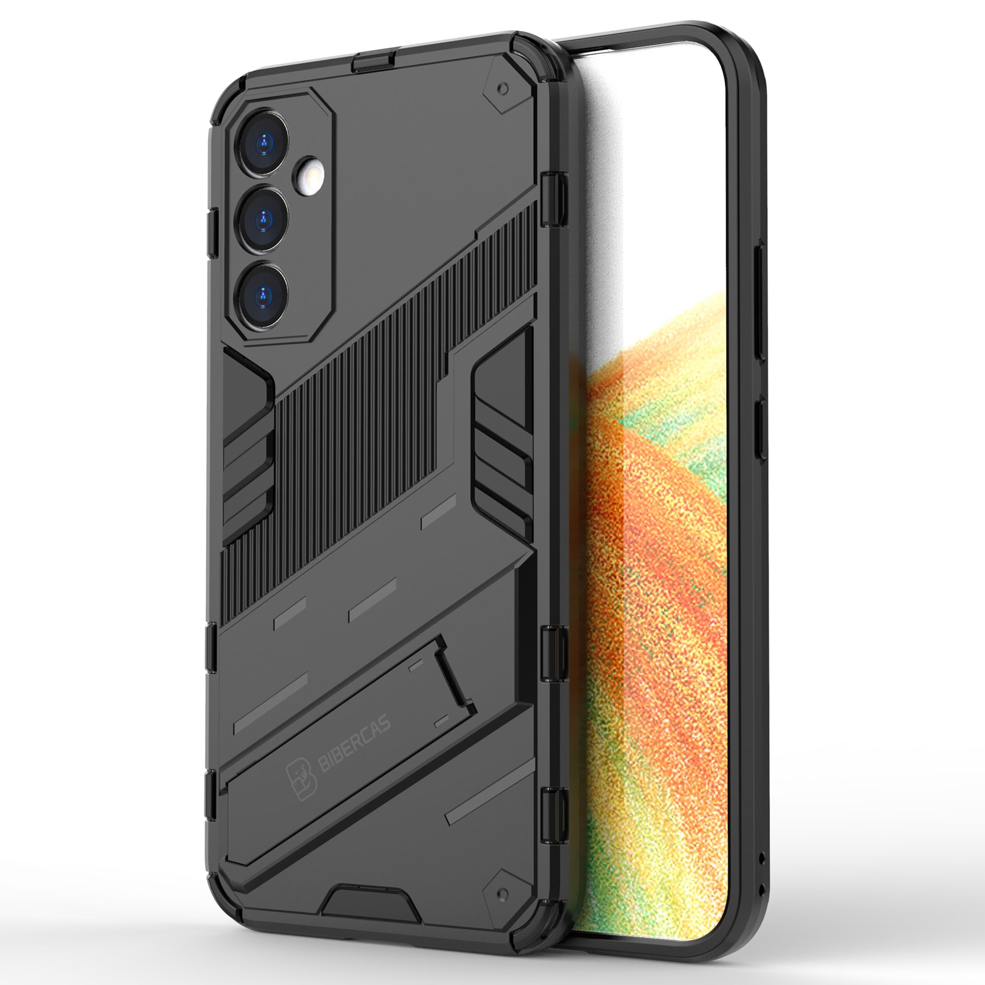 For Samsung Galaxy A34 5G Phone Case Kickstand Dual-Layer Design Soft TPU Hard PC Phone Back Cover