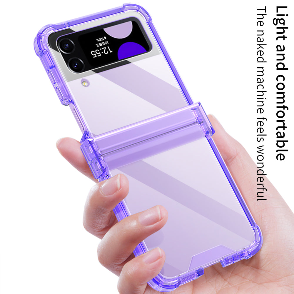 GKK For Samsung Galaxy Z Flip3 5G Hinge Protection Clear Phone Case Soft TPU Reinforced Corners Shockproof Anti-Drop Cover